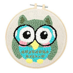 2 Ensembles Animaux Hibou Poinçon Aiguille Kits Avec Poinçon Broderie Stylo Bricolage Artisanat