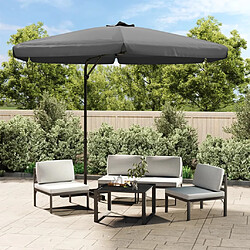 vidaXL Parasol d'extérieur avec poteau en acier 300 cm Anthracite