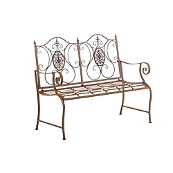 Decoshop26 Banc de jardin balcon terrasse style rustique largeur 116 cm en métal marron vieilli 10_0002925 