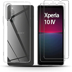 Pack coque transparente en TPU et vitre protection écran en verre trempé pour Sony Xperia 10 IV 5G (Xperia 10 4 5G) - XEPTIO