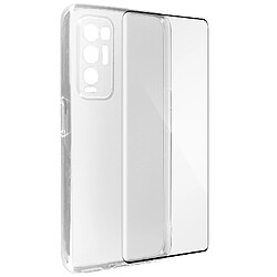 Avizar Coque Oppo Find X3 Neo Souple et Film Verre Trempé 9H - transparent / noir