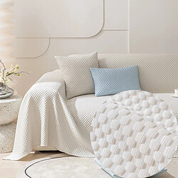 LUUCOZK Housse de siège de canapé antidérapante, protection de coussin de canapé - Beige gris-210x130CM