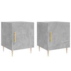 Maison Chic Lot de 2 Tables de chevet,Table de nuit,Table d'appoint pour salon gris béton 40x40x50 cm bois d’ingénierie -MN44057