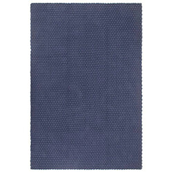 vidaXL Tapis rectangulaire Bleu marine 160x230 cm Coton