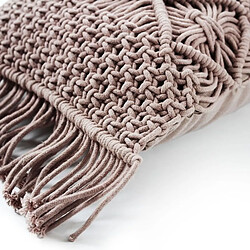 Avis Thedecofactory MACRAME - Coussin macramé en coton tressé violet clair 30x50