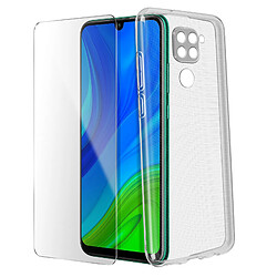 Avizar Coque Xiaomi Redmi Note 9 Silicone Souple et Film Verre Trempé 9H