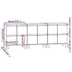 vidaXL Buffets 3 pcs gris béton 60x35x70 cm bois d'ingénierie pas cher