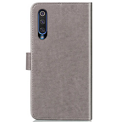 Avis Wewoo Housse Coque Étui en cuir à Motif fleurs repiquées Lucky Clover pour Xiaomi Mi 9avec support et logements cartesportefeuille et dragonne Gris