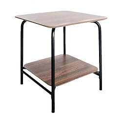 INTEMPORA Table d'appoint en Métal et MDF avec 1 étagère - Marron et Noir