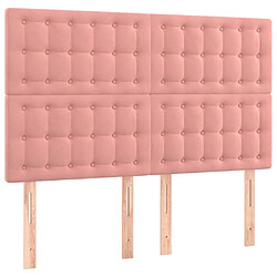 Acheter Maison Chic Tête de lit scandinave à LED,meuble de chambre Rose 144x5x118/128 cm Velours -MN60031