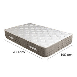 Visiodirect Matelas KIAN 140x200 cm à ressorts ensachés, en mousse haute densité, indépendance du couchage, face été/hiver, épaisseur 26cm