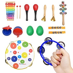 19 PCS Jouets musicaux pour enfants Instruments à percussion en bois garçon et une fille Jouets