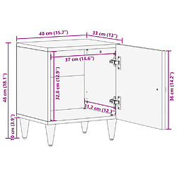 vidaXL Tables de chevet 2 pcs 40x33x46 cm Bois de manguier solide pas cher