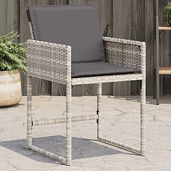 Maison Chic Lot de 4 Chaises de jardin avec coussins | chaises d'extérieur | Fauteuil Relax gris clair résine tressée -GKD47826