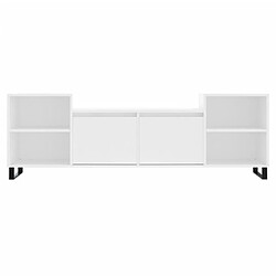 Maison Chic Meuble TV scandinave - Banc TV pour salon Blanc 160x35x55 cm Bois d'ingénierie -MN58026 pas cher