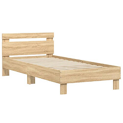 Vidaxl Cadre de lit tête de lit chêne sonoma 90x190 cm bois ingénierie