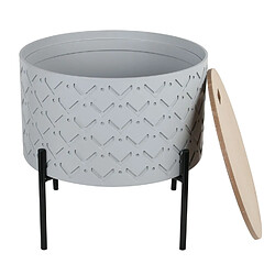 Avis The Home Deco Factory Table d'appoint avec coffre en Métal et MDF - Diam.35 cm - Gris