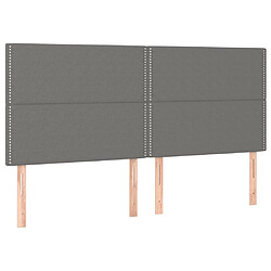 vidaXL Têtes de lit 4 pcs Gris foncé 100x5x78/88 cm Tissu