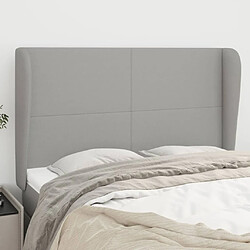 vidaXL Tête de lit avec oreilles Gris clair 147x23x118/128 cm Tissu