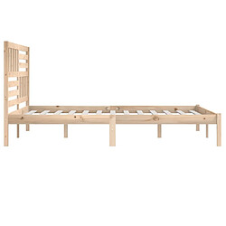 Maison Chic Lit adulte - Lit simple Cadre de lit,Structure du lit Contemporain 180x200 cm Super King bois de pin massif -MN60800 pas cher