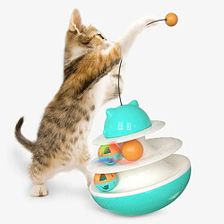 Universal Jouet interactif pour chat pour animaux de compagnie tour de retournement avec piste triple boule en forme de soucoupe pour chat entraînement divertissement divertissement produits pour animaux de compagnie | Jouets pour chat