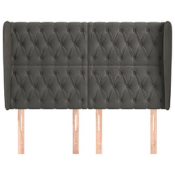 Avis Maison Chic Tête de lit scandinave avec oreilles,meuble de chambre Gris foncé 163x23x118/128 cm Velours -MN27086