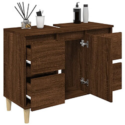 Avis vidaXL Meuble d'évier chêne marron 80x33x60 cm bois d'ingénierie