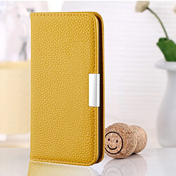 Wewoo Housse Coque Pour Galaxy J6 2018 Etui à rabat horizontal en cuir à texture litchi avec support et fentes cartes jaune