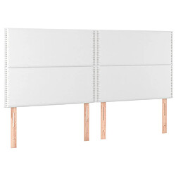 Maison Chic Lot de 4 Têtes de lit design pour chambre - Décoration de lit Blanc 100x5x78/88 cm Similicuir -MN49943