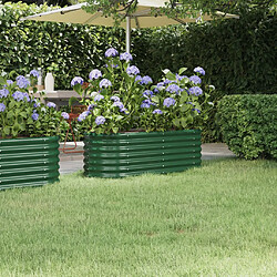 vidaXL Lit surélevé de jardin Acier enduit de poudre 114x40x36 cm Vert