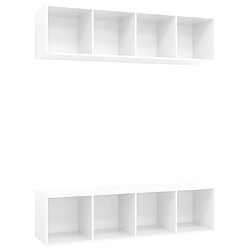 vidaXL Meubles TV muraux 2 pcs Blanc brillant Bois d'ingénierie