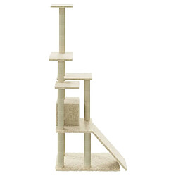 Avis Helloshop26 Arbre à chat meuble tour grimper jouet grattage grattoir escalade plateforme avec griffoirs en sisal 155 cm crème 02_0022489