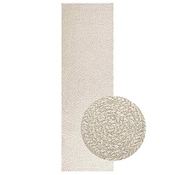 vidaXL Tapis ZIZUR crème 80x250 cm aspect de jute intérieur extérieur