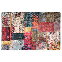 vidaXL Tapis lavable antidérapant Patchwork 80x150 cm Multicolore