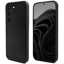 Moozy Lifestyle. Coque en silicone pour Samsung S23, noir – Coque légère en silicone liquide avec finition mate et doublure en microfibre douce, coque en silicone de qualité supérieure