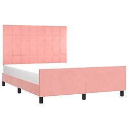 Avis Maison Chic Cadre/structure de lit avec tête de lit pour adulte - Lit Moderne Chambre Rose 140x190 cm Velours -MN98297