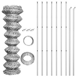 vidaXL Clôture à mailles avec poteaux Acier galvanisé 15x1,5 m Argenté