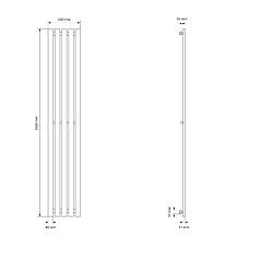 ECD Germany Radiateur Stella Non Électrique - 260 x 1600 mm - Anthracite - Connexion Central - sans Kit de Raccordement - Design Panneau Plat - avec Kit Montage Mural - Sèche-Serviettes Salle de Bain