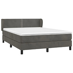 Avis Maison Chic Lit Adulte - Lit simple Lit à sommier tapissier et matelas moelleux - Meuble de Chambre - Gris foncé 140x200cm Velours -MN76332