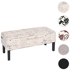 Mendler Banc/coffre de rangement Renens, 95x36x44, tissu ~ motif écriture