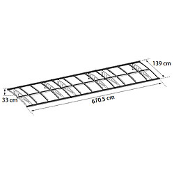 Marquise transparente 139x670,5cm blanc - 703842 - PALRAM