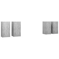 vidaXL Meubles TV 4 pcs Gris béton 30,5x30x60 cm Bois d'ingénierie