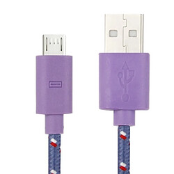 Wewoo Câble Violet pour Samsung Galaxy S IV / i9500 / S III / i9300 / Note II / N7100 / Nokia / HTC / Blackberry / Sony, longueur: 3 m de transfert de données / de charge en nylon Micro 5 broches USB