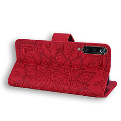 Acheter Wewoo Housse Coque Étui en cuir gaufré avec Motif mollet plié design double fentes pour portefeuille et porte-cartes Xiaomi Mi 9 rouge