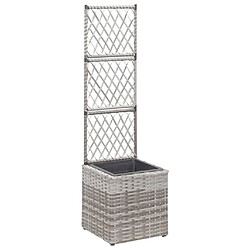 Maison Chic Jardinière,Lit surélevé - Bac à fleurs - pot de fleur en treillis 1 pot 30x30x107 cm Résine tressée Gris -GKD16444