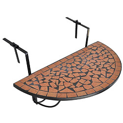 vidaXL Table suspendue de balcon Terre cuite Mosaïque