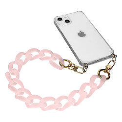 Avizar Bijou de Téléphone Chaîne Grosse Maille 45cm Rose Fumé