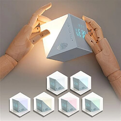 Avis Réveil Time Cube YOUKUKE Chargement USB Multifonction Lampe de chevet tactile - Rose