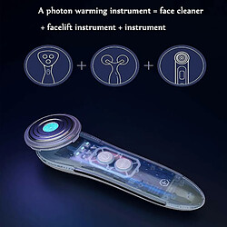 Chrono Instrument de beauté du visage Photothérapie à ultrasons LED Détoxification d'exportation du visage Rajeunissement des photons Nettoyage des pores Masseur facial(Blanc) pas cher