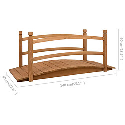 vidaXL Pont de jardin 140x60x60 cm Bois de sapin massif pas cher